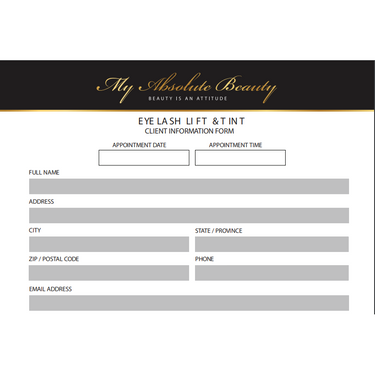 MAB | Lash Lift and Tint service | FORMS
